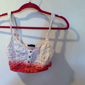 Topshop pink ombré crop top